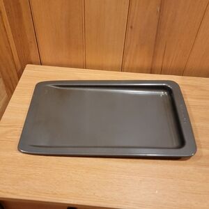 KitchenAid 15” X 9” Cookie Baking Sheet Slider Pan Dark Metal Drip Pan Slanted